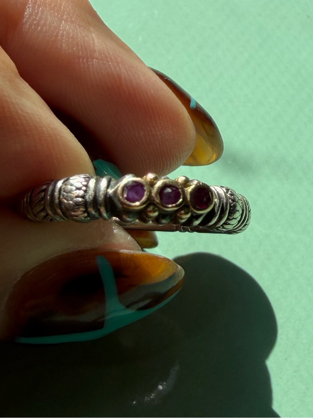 Konstantino sterling and 18k ruby ring. Size 6-1/2